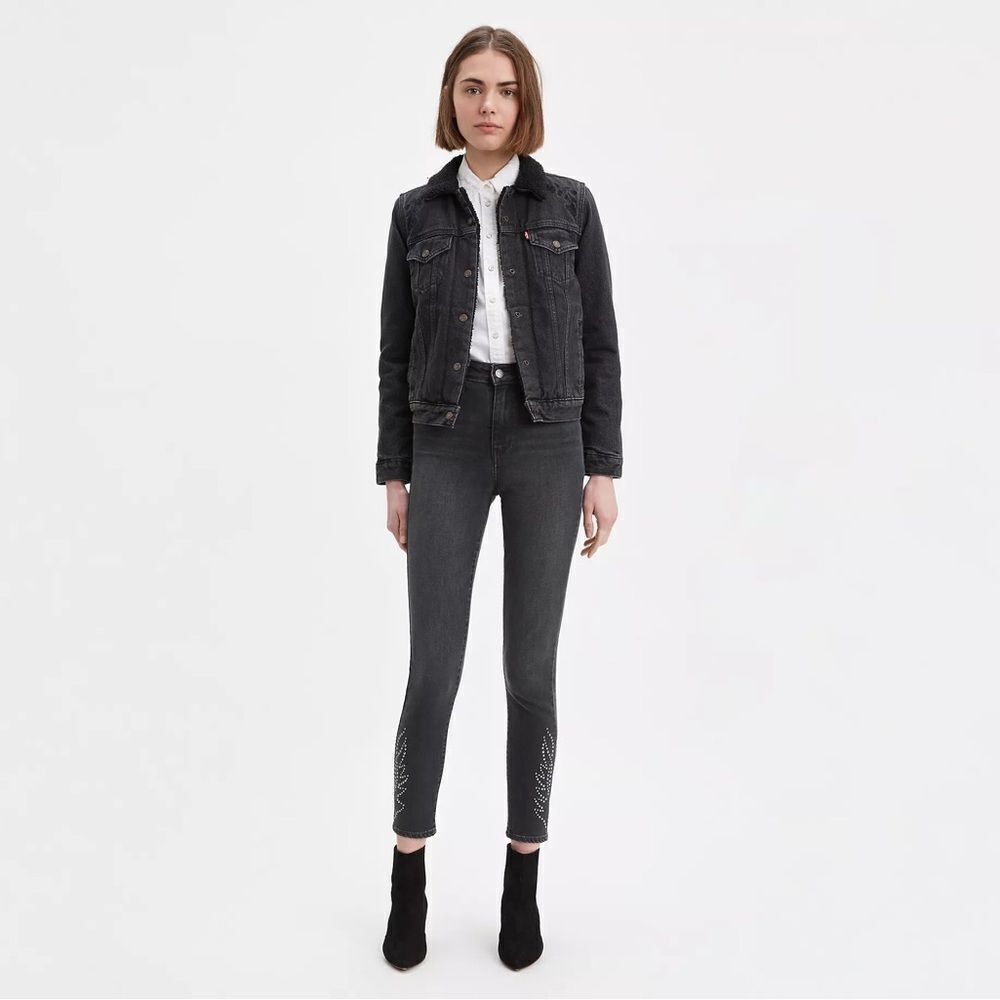 Levis Levi’s 721 High Rise Skinny Jeans Black Size 24